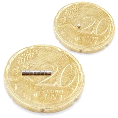 Imagen de Brudazon 50 Mini imanes Discos 1x1mm N52 Nivel más Fuerte Los de neodimio Ultra Fuertes Imán del Poder para la Toma Modelo, Foto, Pizarra Blanca Pequeño, Redondo y Extra