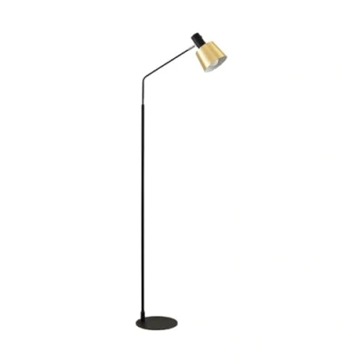 Imagen de Lindby lámpara de pie Vlada, 144 cm, latón, negro, metal