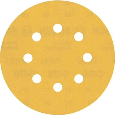 Imagen de Bosch Professional 5 x Lijas Expert C470 con 8 agujeros, para Madera dura, Pintura sobre madera, 125 mm, Grano 400, Accesorios Lijadora excéntrica