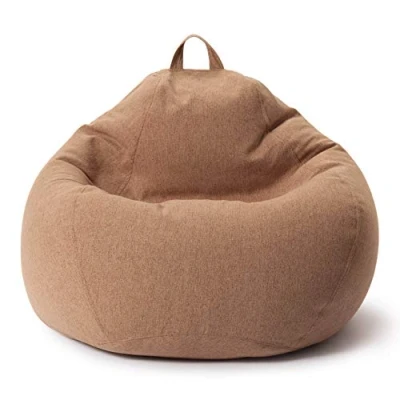 Imagen de Lumaland Puff Pera Comfort Line 100x120x50cm con Taburete Disponible Sillón Relax Moldeable de Interior Infantiles Relleno Incluido 315 litros Volumen [Marrón]