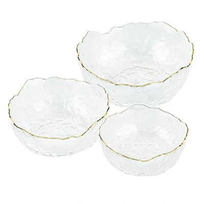 Imagen de Navaris Set de Cuencos Cristal Juego 3X Bol Cocina para Aperitivos Ensalada natillas postres Cuenco Transparente Diferentes tamaños