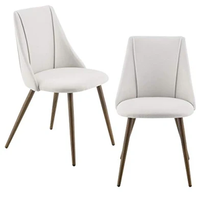 Imagen de Juego de Sillas Comedor Asiento Tapizado en Tela 83 x 50 53 cm Set 2X Cocina Oficina Beige