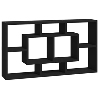 Imagen de vidaXL Estantería de Pared con 8 Compartimentos Librería Mueble Flotante Colgante Sala Estar Dormitorio Estudio Oficina Hogar Negro