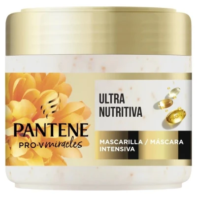 Imagen de Pantene Pro V Miracles Frizz Control Mascarilla Con Biotina y Complejo de Keratina 300ml Nutrición para el Pelo Seco Dañado. Suavidad durante Todo Día. Perlas