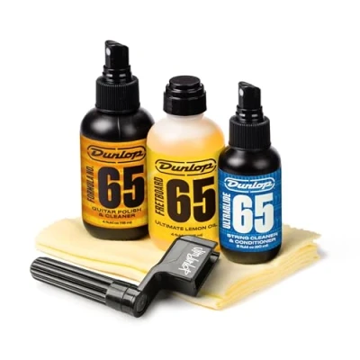 Imagen de JIM DUNLOP Kit de mantenimiento guitarra 6504 System 65 Guitar Tech Juego completo con aceites, polish, paños y herramientas Cuidado profesional cuerdas, diapasón cuerpo