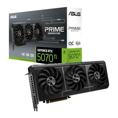 Imagen de ASUS Prime GeForce RTX 5070 Ti 16GB GDDR7 OC Edition Tarjeta gráfica Compatible con SFF (PCIe 5.0, GDDR7, HDMI/DP 2.1, 2.5 Ranuras, Ventiladores Axial Tech, BIOS Dual)