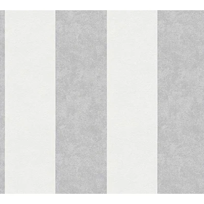 Imagen de A.S. Création Papel Pintado de Pared a Rayas en Gris, Crema y Blanco para Diversas Habitaciones 10,05 m x 0,53