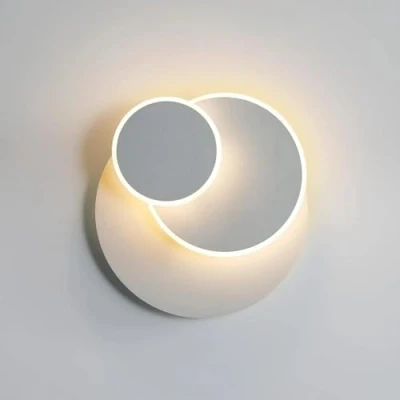 Imagen de DELIPOP Apliques de Pared LED Interior 15W, Lámpara DIY Luz Giratorio 350, Metal 3 EN 1 Blanco Moderno para Habitación, Dormitorio, Salón, Pasillo, Cálido 3000K