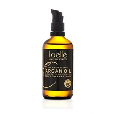 Imagen de Loelle Aceite de Argan 100% Puro, Prensado en Frío Aceites Argán Orgánico para Cabello, Cara y Manos Corporal Hidratante con Dispensador Bomba Selecto a Mano Marruecos 100ml