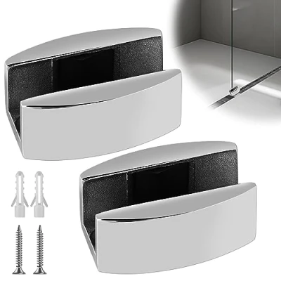 Imagen de guía de suelo acero inoxidable para puerta corredera cristal, suelo, 2 unidades, ruedas, sistema corredera, riel puertas cristal deslizantes sin marco