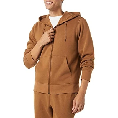 Imagen de Amazon Essentials Chaqueta de Felpa con Cremallera Completa (Disponible en Tallas Grandes y Largos Especiales) Hombre, Marrón Tofe, S