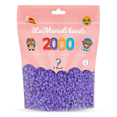 Imagen de La Manuli Cuentas para Planchar Azul Oscuro 2000 piezas Fuse Beads Midi 5mm DIY Manualidades Manualidad Bolsa Reutilizable
