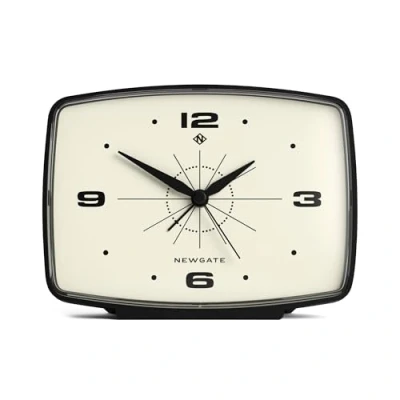 Imagen de NEWGATE® Brooklyn Despertador Retro, Reloj de Escritorio, Rectangular, Accesorios Dormitorio, cabecera, Acabado Mate, Sin tictac, Negro Mate