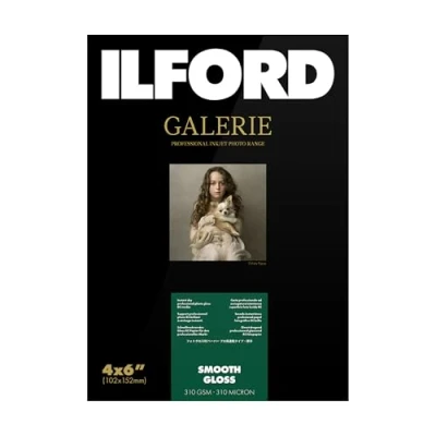 Imagen de Ilford Galerie Smooth Gloss 310g 10x15cm Pack 100 Hojas de Papel Inkjet Color Blanco