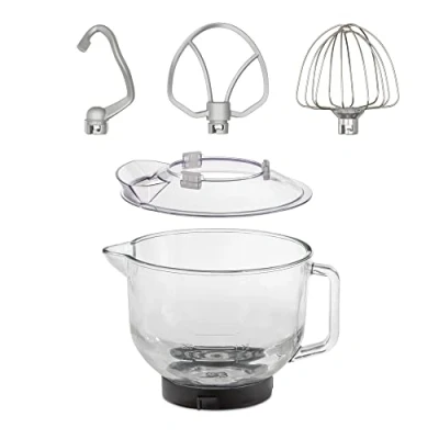 Imagen de CASO Cuenco de cristal con mango, boquilla y escala medición, incluye accesorios para robot cocina KM 1800 Black, 4,5 litros, apto lavavajillas