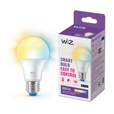 Imagen de WiZ Bombilla LED Inteligente Wi Fi, 8W(Eq. 60W) E27 A60, Luz Blanca Cálida a Fría Regulable, con tecnología SpaceSense y compatible Alexa Google Home