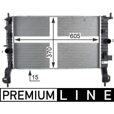 Imagen de MAHLE ORIGINAL CR 2119 000P Radiador, refrigeración del motor para vehículos con climatizador 605 370 15 Aletas soldadas OPEL: Meriva A