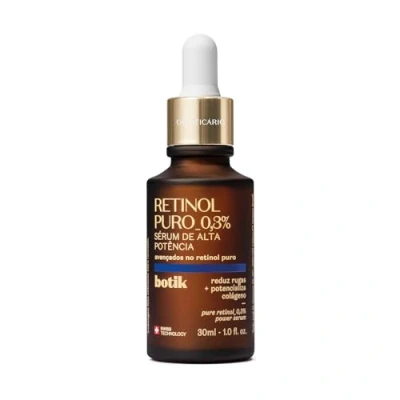 Imagen de O Boticário Botik Sérum Facial Alta Potencia Retinol Puro para la Cara 0,3%, Aumenta Firmeza de Piel en 2 semanas y Reduce Arrugas Vegan 30ml