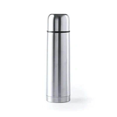 Imagen de Termo de café para llevar Botella térmica medio litro en acero inoxidable con doble pared. bebidas calientes o frias tapón seguridad/taza (Plateado)