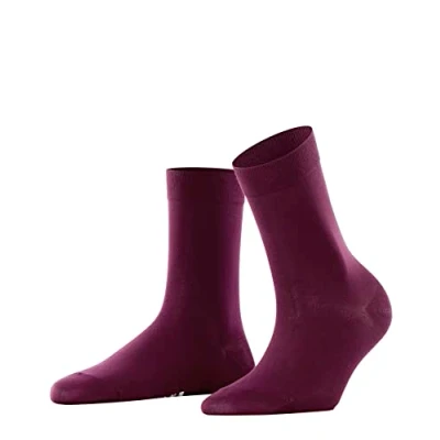 Imagen de FALKE Cotton Touch W SO algodón unicolor 1 par, Calcetines Mujer, Rojo (Barolo 8596) nuevo ecológico, 35 38