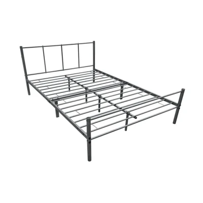 Imagen de Cama de Metal Base con Somier 120 x 200 Simple Individual Gris Oscuro Mate