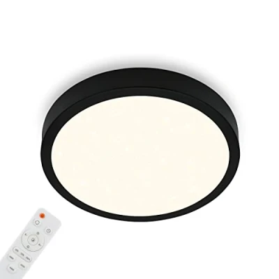 Imagen de BRILONER lámpara de techo starry sky, regulable, temperatura color ajustable, superficie, mando a distancia, negro, Ø380x50 mm