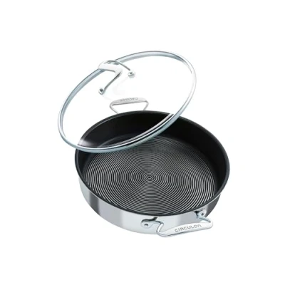 Imagen de Circulon SteelShield C Series Sartén de acero inoxidable con tapa 30 cm/4,7 L, apta para inducción antiadherente híbrido, utensilios metal y apto lavavajillas