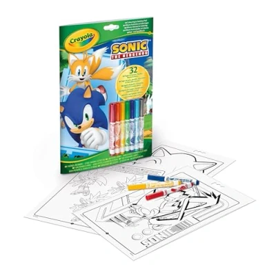 Imagen de CRAYOLA Álbum de Actividades y para Colorear Sonic, 32 páginas 7 Mini rotuladores Lavables, 04 0866G