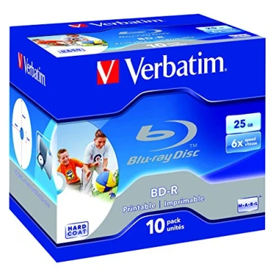 Imagen de 1x10 Verbatim Bd r Blu ray 25gb 6x Speed, Printable, Jewel Case