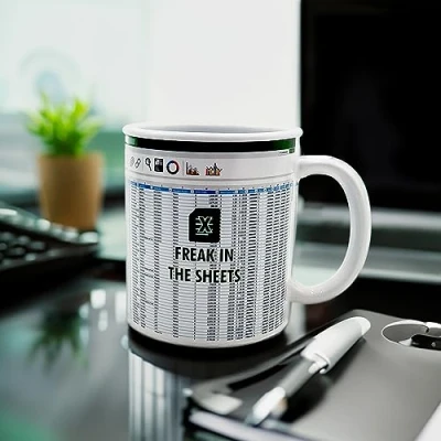Imagen de Mad Monkey Mug Freak in the Sheets Taza de café Excel para aficionados a las hojas cálculo