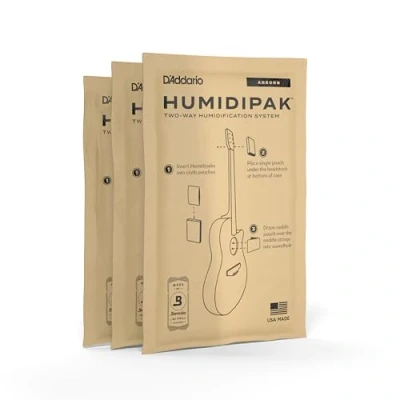 Imagen de D&#039;Addario Humidipak Sistema de Control Humedad para Guitarra Acústica, Absorb Humidification Paquetes Recambio, Pack 3
