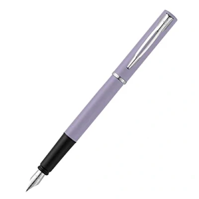 Imagen de Waterman Allure Pluma estilográfica, color morado pastel con borde cromado, punta fina de acero inoxidable, tinta azul