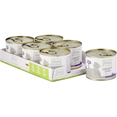 Imagen de MjAMjAM comida húmeda premium para gatos sabroso pavo con deliciosas zanahorias, pack de 6 (6 x 200 g), sin cereales extra carne