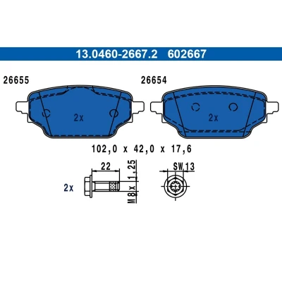 Imagen de Juego de pastillas ATE 13.0460 2667.2