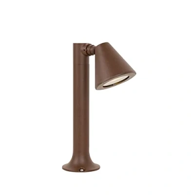 Imagen de QAZQA Poste de exterior moderno marrón óxido 30 cm IP44 regulable Ciara Aluminio/Vidrio Alargada Adecuado para LED Max. 1 x 35 Watt