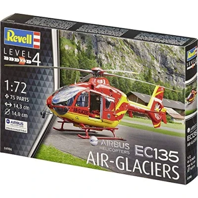 Imagen de Revell EC135 Air Glaciers Maqueta Helicóptero,12+ Años, Multicolor, 14.3 cm de Largo (04986)