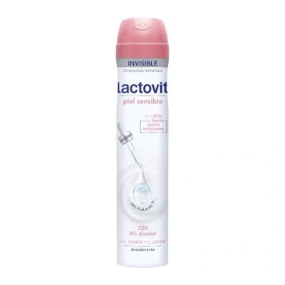 Imagen de Lactovit Desodorante Extrasuave para Piel Sensible con Microcápsulas Lactoprotect, 0% Alcohol, Anti Irritaciones y 48H de Eficacia
