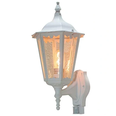 Imagen de Konstsmide Aplique Firenze con sensor, de pie, blanco