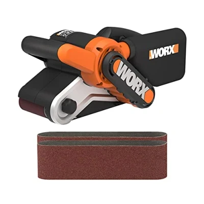 Imagen de Lijadora de banda 950W WORX WX 661.1 Superficie lijado 76 x 130mm, sistema autocentrado, cambio rápido