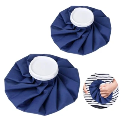 Imagen de 2 Piezas Medio Bolsa de Hielo Set, Reutilizable Paquetes con Pequeño Hielo, Transpirable Elástica Terapia Caliente y Fría para