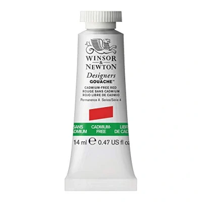 Imagen de Winsor &amp; Newton Designers Gouache Paint, tubo de 14 ml, sin cadmio, rojo