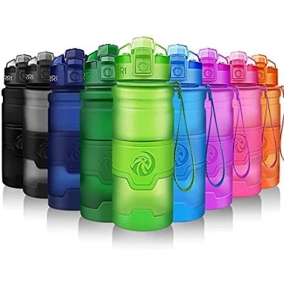 Imagen de ZORRI Botella de Agua Deportiva 400ml/500ml/700ml/1000ml sin BPA &amp; a Prueba Fugas, Reutilizable plastico tritan, Botellas Ideal con Filtro para niños Adulto,1 Click Apertura