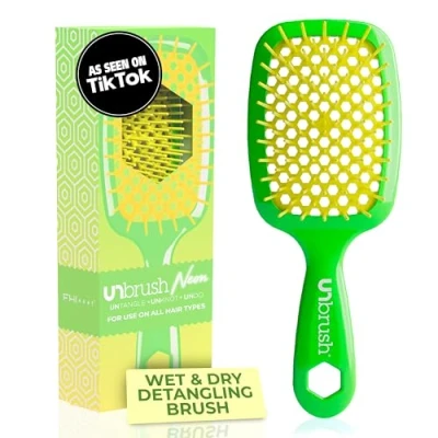 Imagen de FHI Heat UNbrush cepillo desenredante para un cepillado sin dolor en todo tipo de cabello húmedo o seco, cerdas antiestáticas DuoFlex duraderas, mango ligero, pelo ventilado