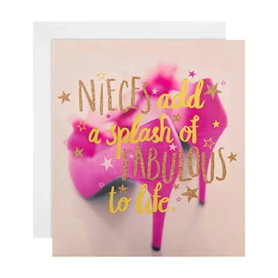 Imagen de Tarjeta de cumpleaños Hallmark para sobrina con el texto en inglés «Splash of Fabulous» tamaño mediano