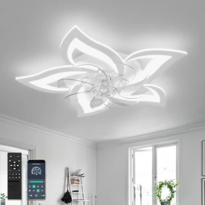 Imagen de YUNLONG Ventilador Techo con Luz y Mando a Distancia Silencioso Negro Lampara Dormitorio Motor DC Reversible Memoria Regulable Plafon Led 6 Velocidades Verano Invierno