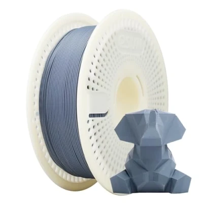 Imagen de eSUN Kit de Filamento Recambio PLA Mate y Bobina, Sin Bobinas 1.75mm Extraíble eSpool+, Carrete 1KG (2.2 LBS) para Impresoras 3D,Gris Oscuro