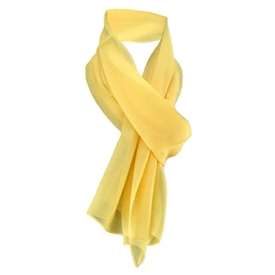 Imagen de TigerTie pañuelo de gasa amarillo monocromo tamaño 160 cm x 36 bufanda