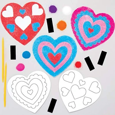 Imagen de Baker Ross AT543 Kits Imanes Sand Art Corazón Set para niños (Paquete de 6)