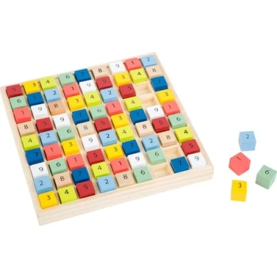 Imagen de Small Foot Sudoku Educate de Madera con Coloridos Cubos numéricos, Entrena la comprensión los números. Juguetes, Multicolor, (11164)
