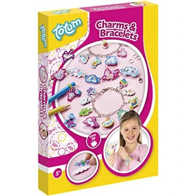 Imagen de TM Essentials Juego de manualidades joyas Charms &amp; pulseras: pulseras y colgantes diferentes 3D motivos coloridos, abalorios para hacer uno mismo, 021150